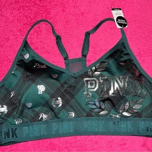 Victoria’s Secret PINK: Dark Green Sports Bra: Size Large